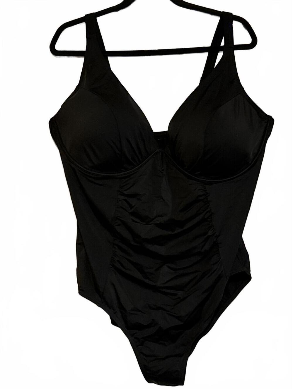 Swimsuits For All Black One-Piece Swimsuit Size 22